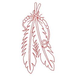 Redwork Indian Feathers 09(Sm) machine embroidery designs