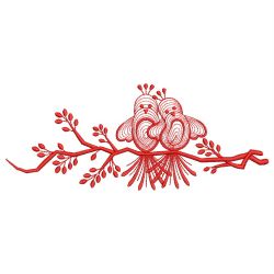 Redwork Rippled Birds 02(Sm) machine embroidery designs