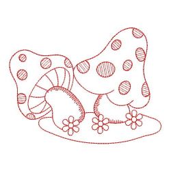 Redwork Mushroom 04(Md) machine embroidery designs