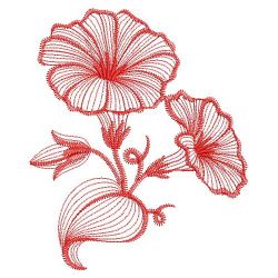 Redwork Morning Glory 05(Md) machine embroidery designs