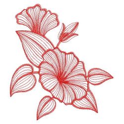 Redwork Morning Glory 06(Md) machine embroidery designs
