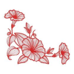 Redwork Morning Glory 07(Md) machine embroidery designs
