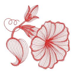 Redwork Morning Glory 09(Md) machine embroidery designs