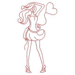 Redwork Lady 03(Sm) machine embroidery designs