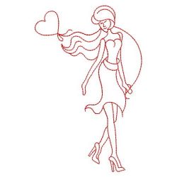 Redwork Lady 06(Lg) machine embroidery designs