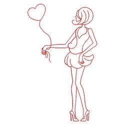 Redwork Lady 09(Lg) machine embroidery designs