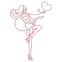 Redwork Lady 10(Lg) machine embroidery designs