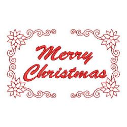 Redwork Merry Christmas 08(Lg) machine embroidery designs