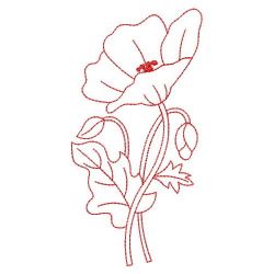 Redwork Poppy Beauty 02(Lg) machine embroidery designs