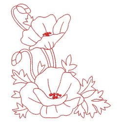 Redwork Poppy Beauty 07(Md) machine embroidery designs