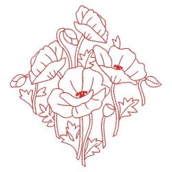 Redwork Poppy Beauty 09(Sm)