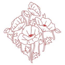 Redwork Poppy Beauty 09(Lg) machine embroidery designs