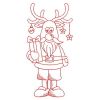 Redwork Christmas Reindeer 01(Md)