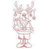 Redwork Christmas Reindeer 01(Md)