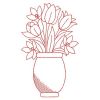 Redwork Flower Vases 06(Md)