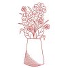 Redwork Flower Vases 08(Sm)