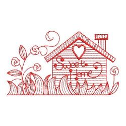Redwork Home Sweet Home(Sm) machine embroidery designs