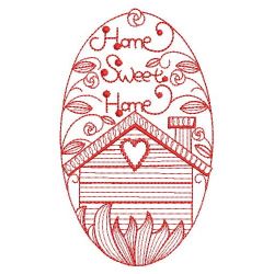 Redwork Home Sweet Home 03(Lg) machine embroidery designs