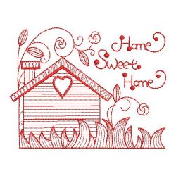 Redwork Home Sweet Home 04(Lg) machine embroidery designs
