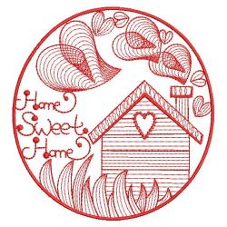 Redwork Home Sweet Home 08(Lg) machine embroidery designs