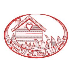 Redwork Home Sweet Home 09(Lg) machine embroidery designs