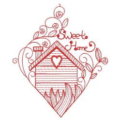 Redwork Home Sweet Home 10(Lg) machine embroidery designs