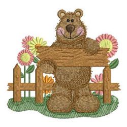 Garden Bear 02 machine embroidery designs