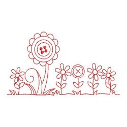 Redwork Cute As A Button 03(Md) machine embroidery designs