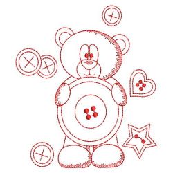 Redwork Cute As A Button 07(Md) machine embroidery designs