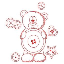 Redwork Cute As A Button 07(Lg) machine embroidery designs