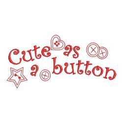 Redwork Cute As A Button 08(Md)