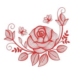 Redwork Amazing Rose 02(Md) machine embroidery designs