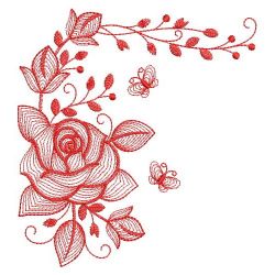 Redwork Amazing Rose 04(Lg) machine embroidery designs