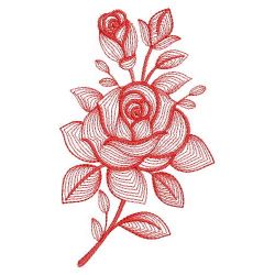 Redwork Amazing Rose 07(Lg) machine embroidery designs