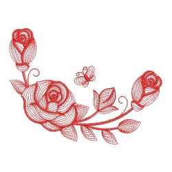 Redwork Amazing Rose 14(Sm) machine embroidery designs