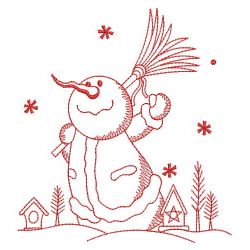 Redwork Winter Snowman 05(Sm)