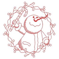 Redwork Winter Snowman 07(Md) machine embroidery designs