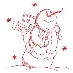 Redwork Winter Snowman 08(Lg) machine embroidery designs