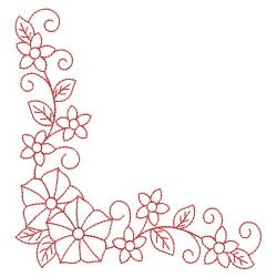 Redwork Heirloom Morning Glory 02(Md) machine embroidery designs