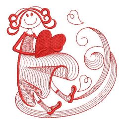 Redwork Valentine Girl 04(Lg) machine embroidery designs