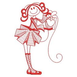 Redwork Valentine Girl 08(Lg) machine embroidery designs