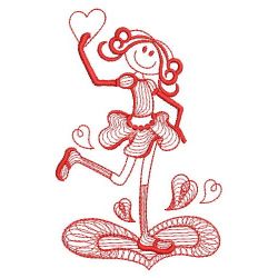 Redwork Valentine Girl 09(Lg)