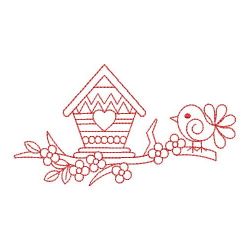 Redwork Birdhouse 01(Sm) machine embroidery designs