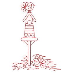 Redwork Birdhouse 02(Md) machine embroidery designs