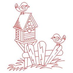 Redwork Birdhouse 03(Md) machine embroidery designs