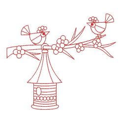 Redwork Birdhouse 04(Md) machine embroidery designs