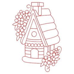 Redwork Birdhouse 05(Sm) machine embroidery designs