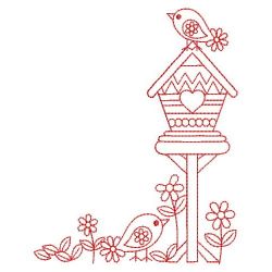 Redwork Birdhouse 06(Md) machine embroidery designs