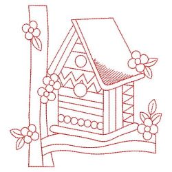 Redwork Birdhouse 07(Sm) machine embroidery designs