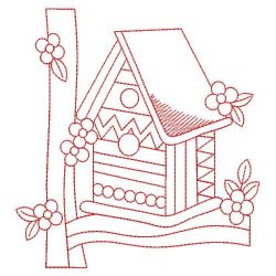 Redwork Birdhouse 07(Lg) machine embroidery designs
